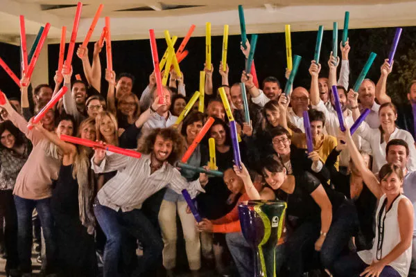 Team Playing Boomwhackers