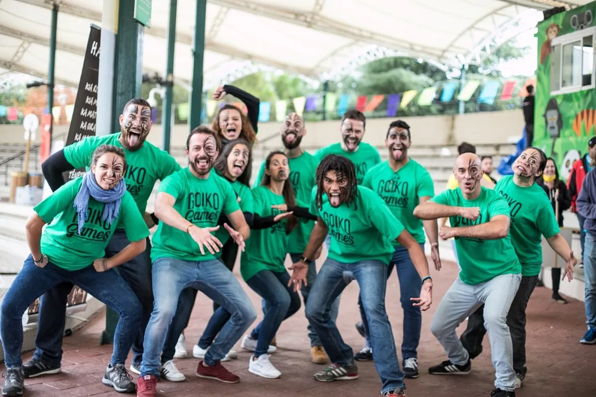 Team Performing The Haka