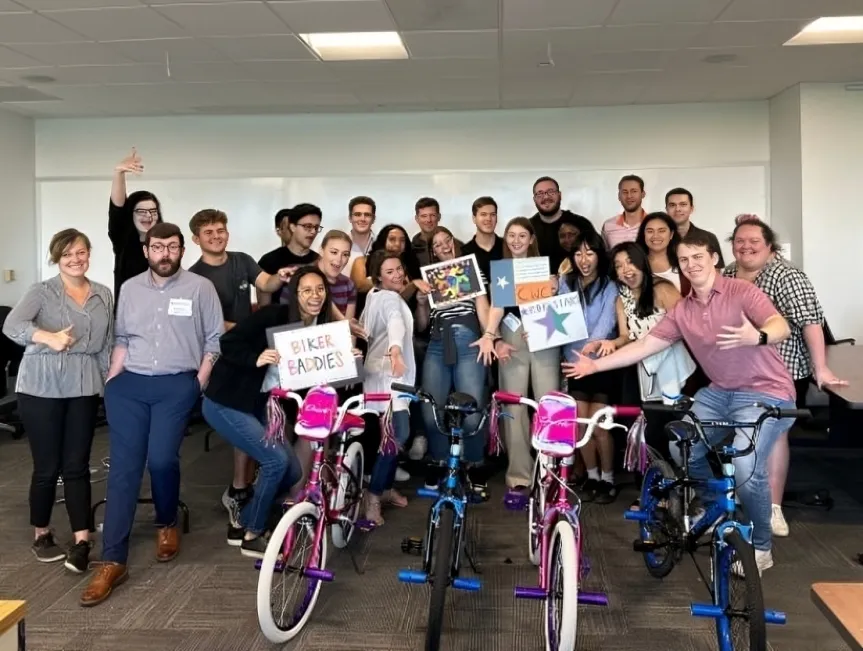 Team Assembling Bicycles